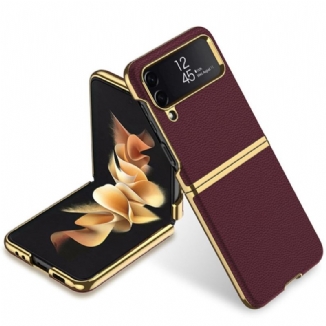 Capa Para Samsung Galaxy Z Flip 4 De Couro Efeito Couro Gkk Litchi