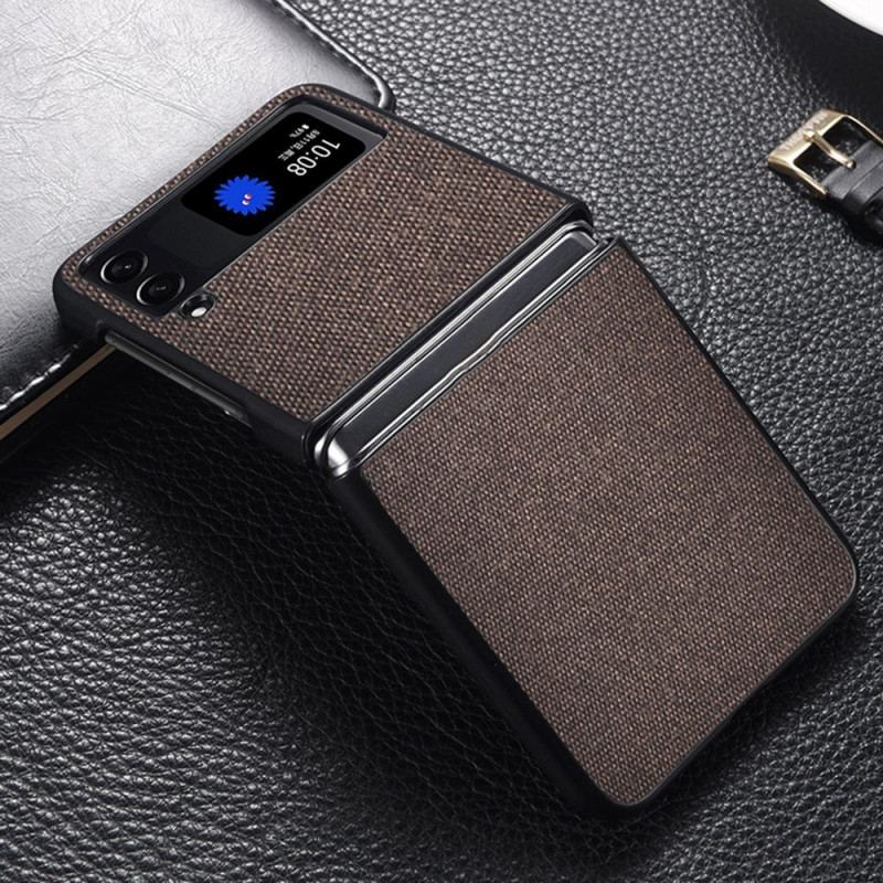 Capa Para Samsung Galaxy Z Flip 4 De Couro Efeito Grãos De Areia