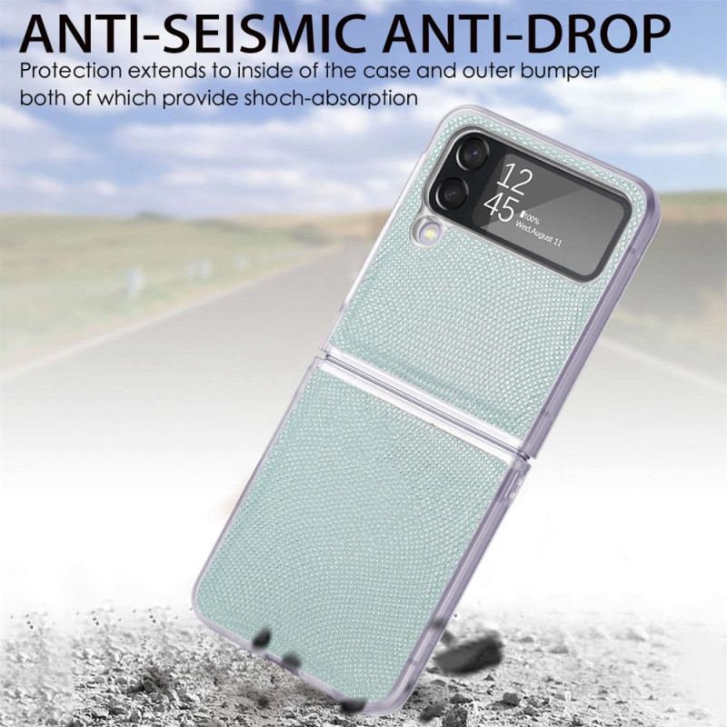 Capa Para Samsung Galaxy Z Flip 4 De Couro Estilo Cobra Em Silicone Transparente