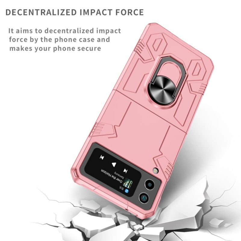 Capa Para Samsung Galaxy Z Flip 4 De Couro Futurista Resistente