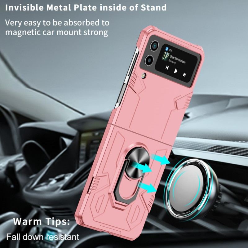 Capa Para Samsung Galaxy Z Flip 4 De Couro Futurista Resistente