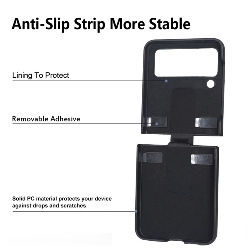 Capa Para Samsung Galaxy Z Flip 4 De Couro Couro Lichia Com Anel