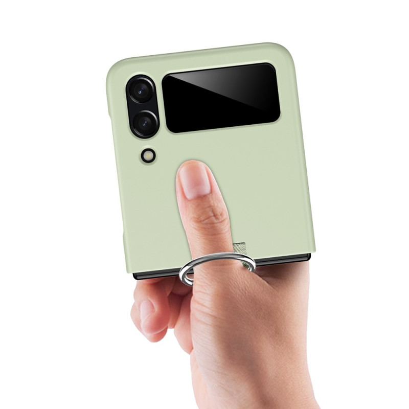 Capa Para Samsung Galaxy Z Flip 4 De Couro Monocromático Rígido
