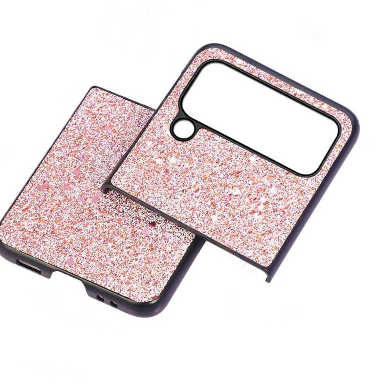 Capa Para Samsung Galaxy Z Flip 4 De Couro Pele Glitter
