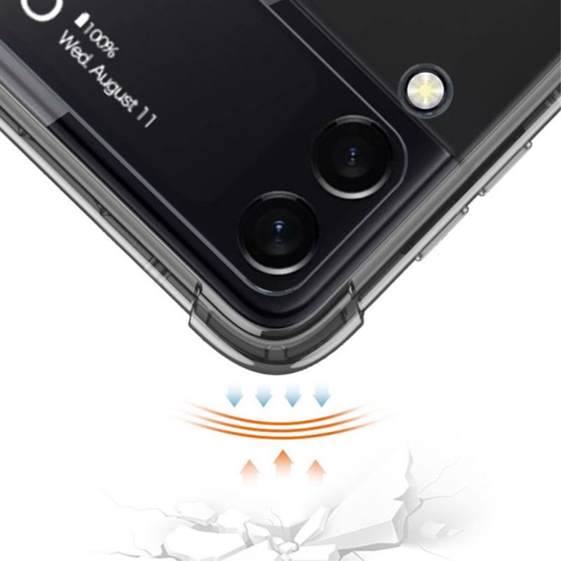 Capa Para Samsung Galaxy Z Flip 4 De Couro Pintado Com Gkk Stylus