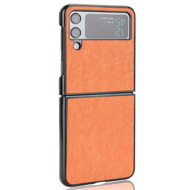 Capa Para Samsung Galaxy Z Flip 4 De Couro Suavidade Efeito Couro
