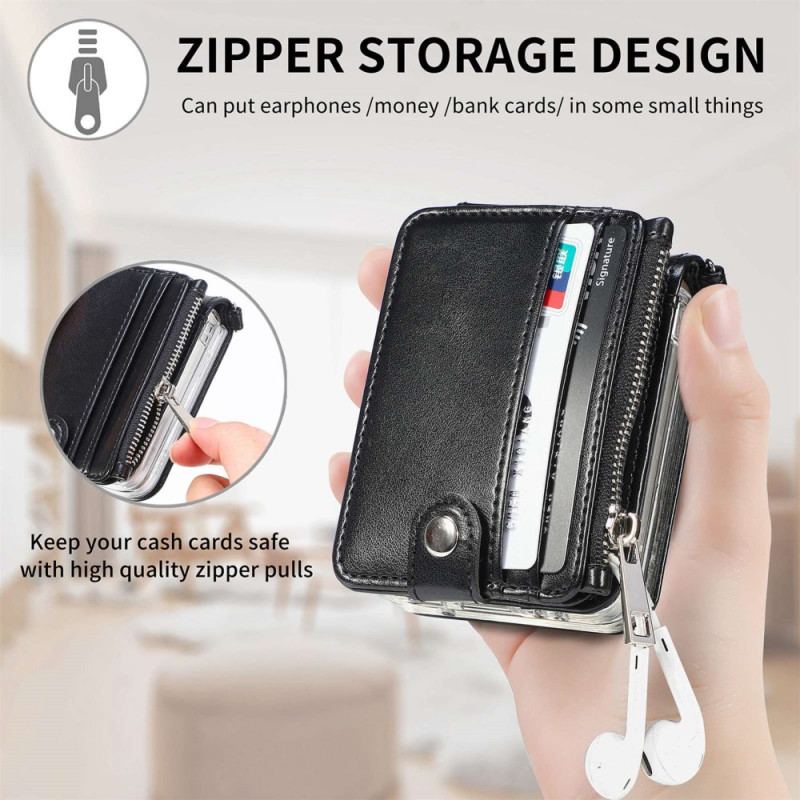 Capa Para Samsung Galaxy Z Flip 4 Capa Tipo Carteira De Couro Carteira Com Alça De Ombro