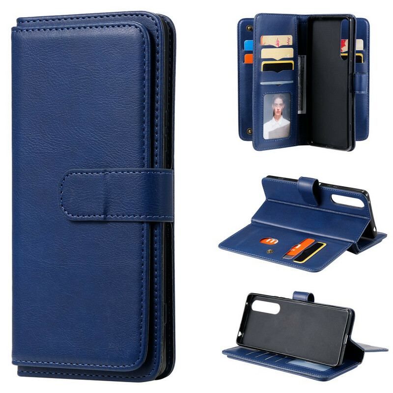 Capa Flip Para Sony Xperia 1 II Titular De Cartão Multifuncional Para 10