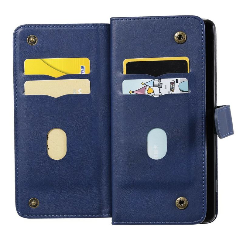 Capa Flip Para Sony Xperia 1 II Titular De Cartão Multifuncional Para 10