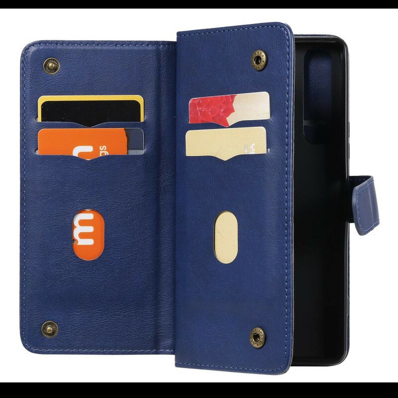 Capa Flip Para Sony Xperia 1 II Titular De Cartão Multifuncional Para 10