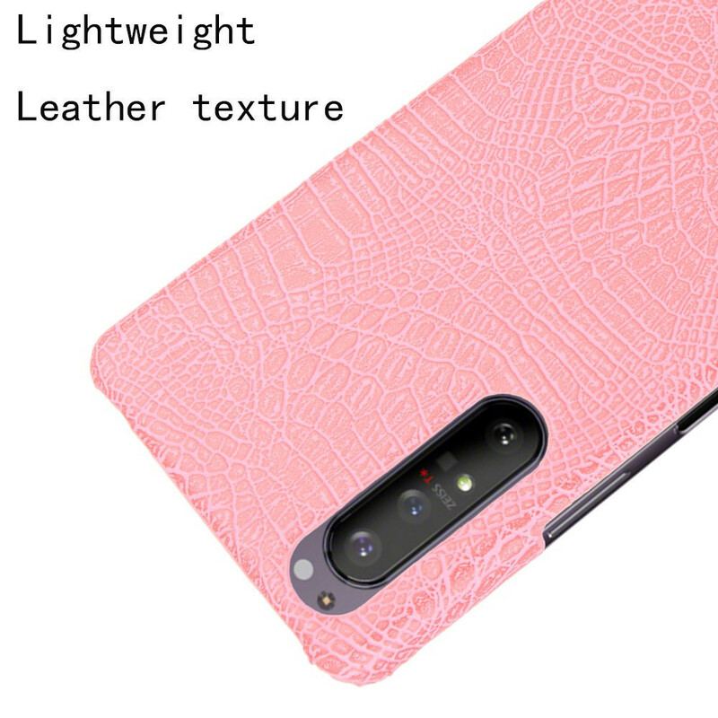 Capa Para Sony Xperia 1 II Efeito Pele De Crocodilo