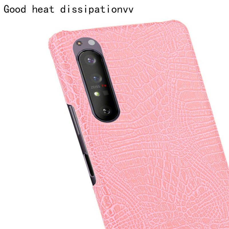 Capa Para Sony Xperia 1 II Efeito Pele De Crocodilo