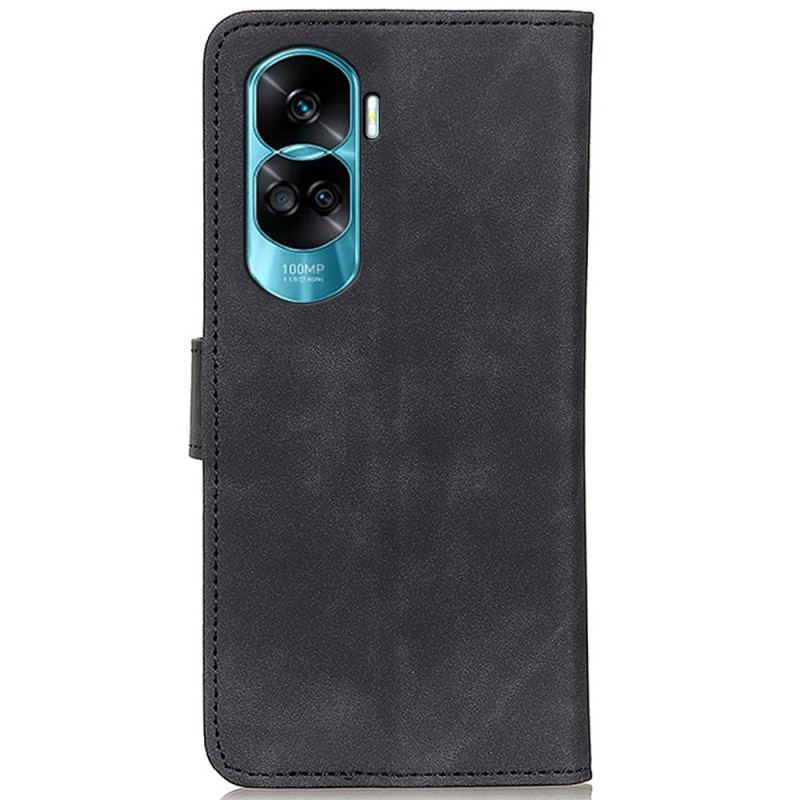 Capa De Couro Para Honor 90 Lite Khazneh Efeito Couro Camurça