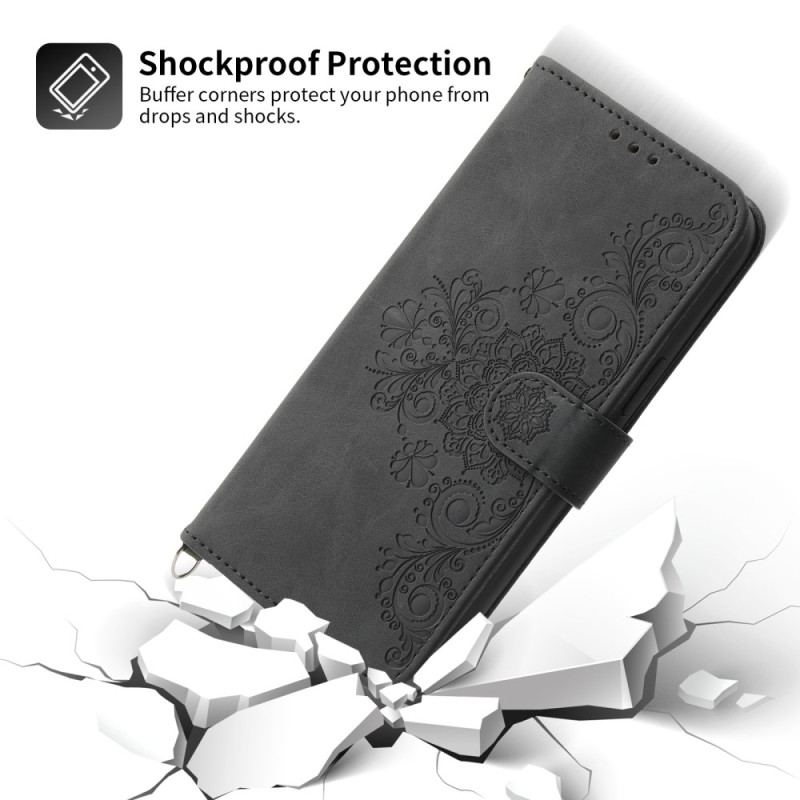 Capa De Couro Para Honor 90 Lite Renda Com Alça E Alça De Ombro