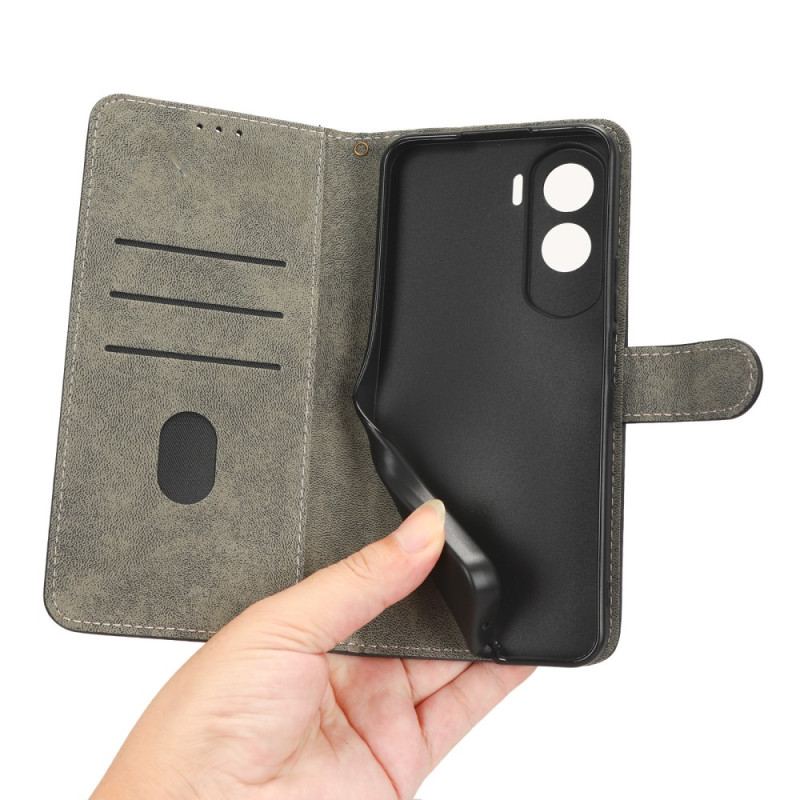 Capa De Couro Para Honor 90 Lite Rfid Clássico