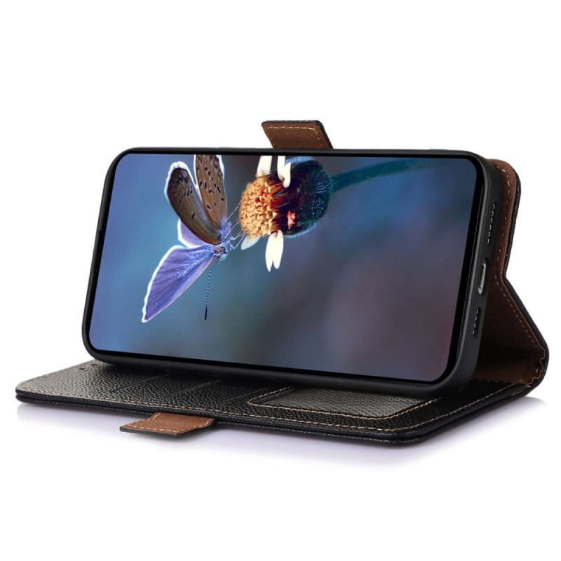 Capa Flip Para Honor 90 Lite Couro Genuíno Lite Rfid