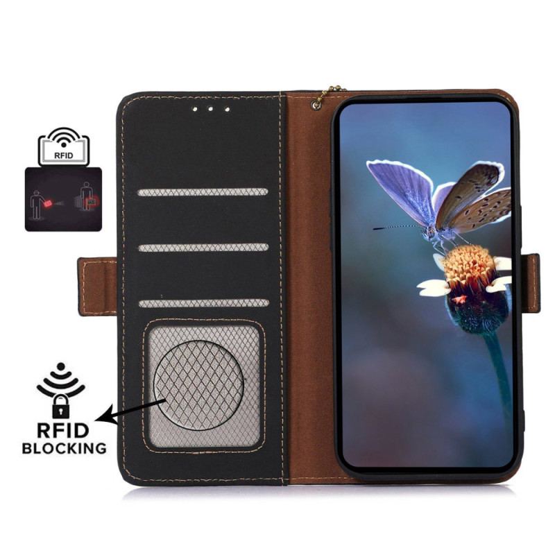 Capa Flip Para Honor 90 Lite Couro Rfid Genuíno