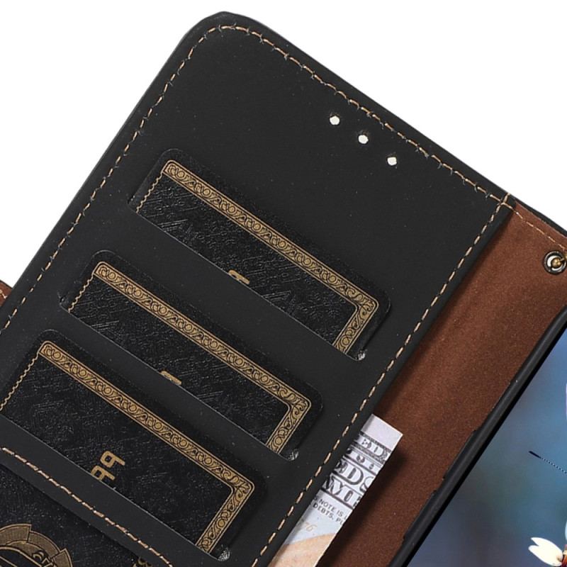 Capa Flip Para Honor 90 Lite Couro Rfid Genuíno