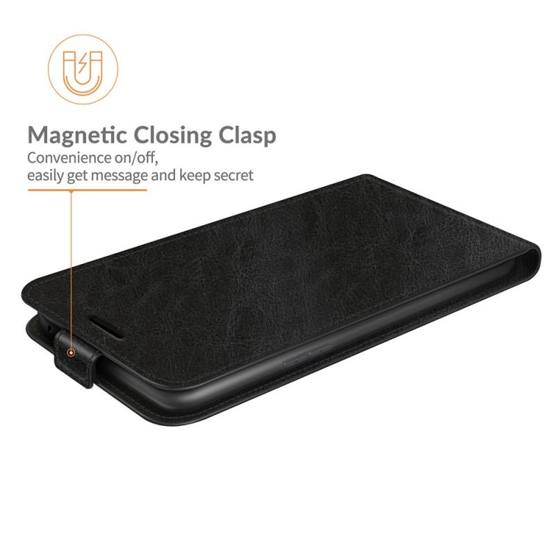 Capa De Couro Para Oppo Reno 6 Pro 5G Fechamento Vertical Textura Clássica Lichia