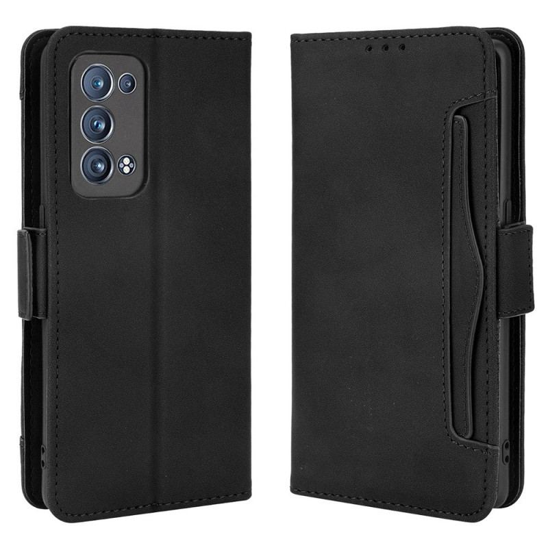 Capa Flip Para Oppo Reno 6 Pro 5G Cartões Múltiplos