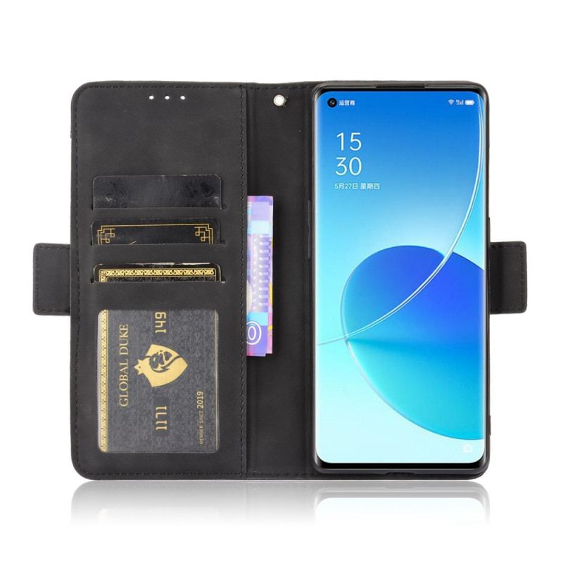 Capa Flip Para Oppo Reno 6 Pro 5G Cartões Múltiplos
