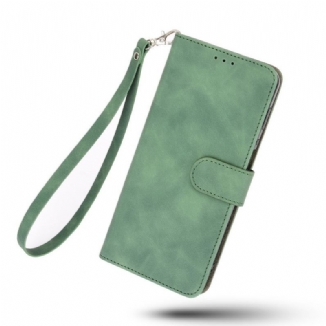 Capa Flip Para Oppo Reno 6 Pro 5G De Cordão Correia De Cor De Couro Sintético