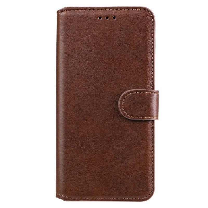 Capa Flip Para Oppo Reno 6 Pro 5G Couro Falso Clássico E Fecho