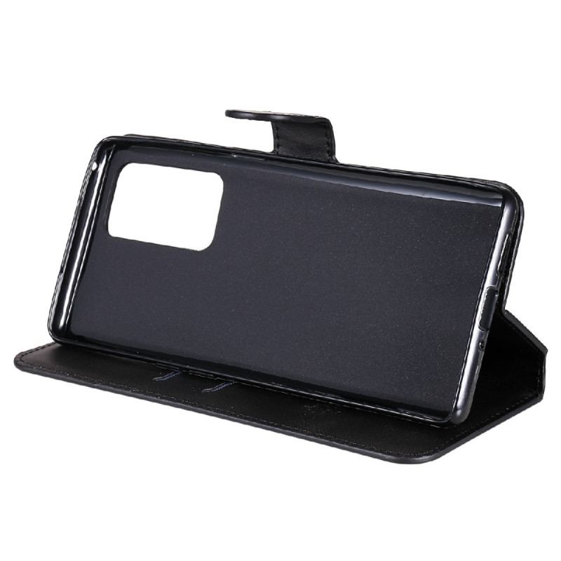 Capa Flip Para Oppo Reno 6 Pro 5G Couro Falso Clássico E Fecho