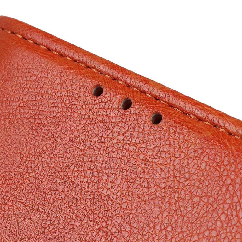 Capa Flip Para Oppo Reno 6 Pro 5G Couro Napa Dividido Laranja