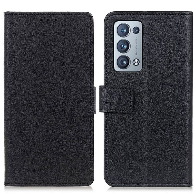 Capa Folio Para Oppo Reno 6 Pro 5G Fólio De Couro Falso