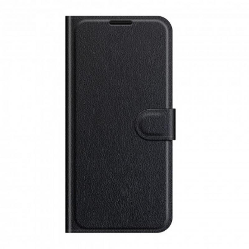 Capa Flip Para Xiaomi Redmi Note 10 5G Couro Falso Clássico