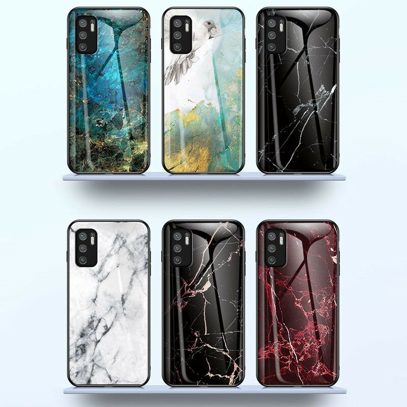 Capa Para Xiaomi Redmi Note 10 5G Vidro Temperado De Cores De Mármore