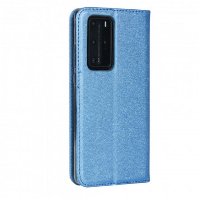 Capa De Celular Para Huawei P40 Pro Flip Estilo De Couro Macio Com Alça