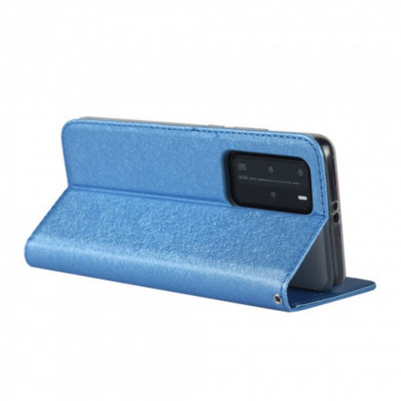 Capa De Celular Para Huawei P40 Pro Flip Estilo De Couro Macio Com Alça