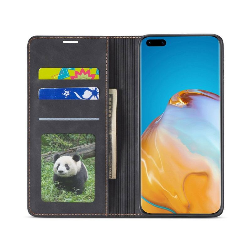 Capa De Celular Para Huawei P40 Pro Flip Forwenw Efeito Couro