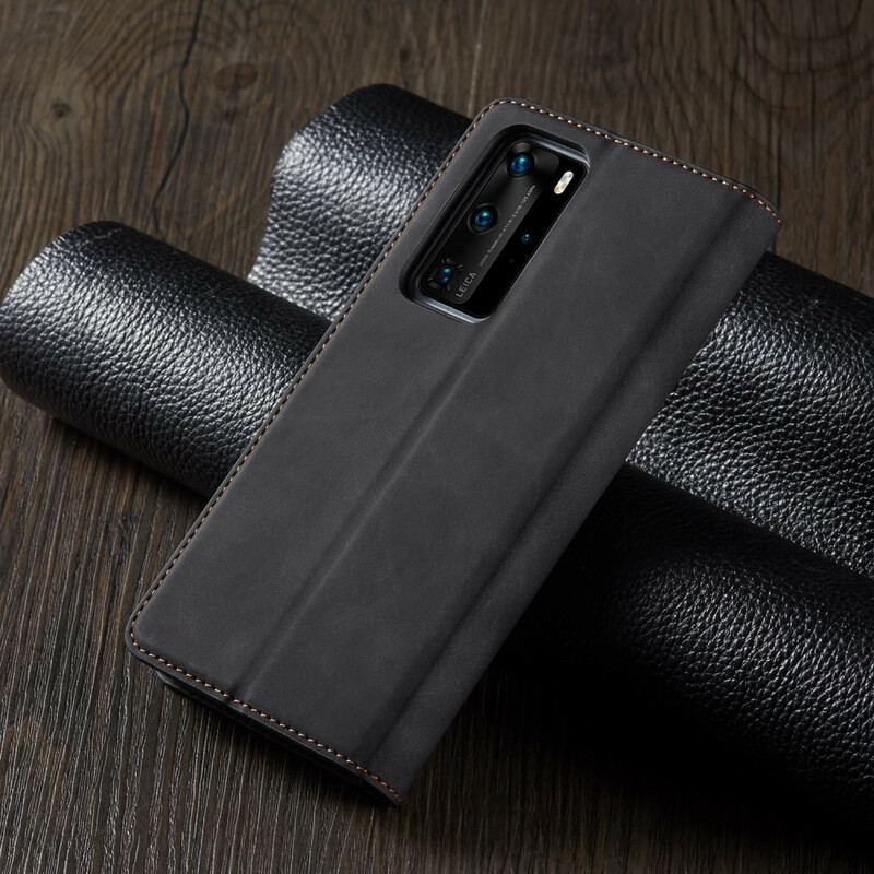 Capa De Celular Para Huawei P40 Pro Flip Forwenw Efeito Couro