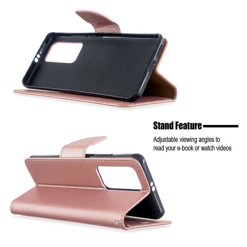 Capa Em Pele Para Huawei P40 Pro Flip Lichia Rabat Oblíqua
