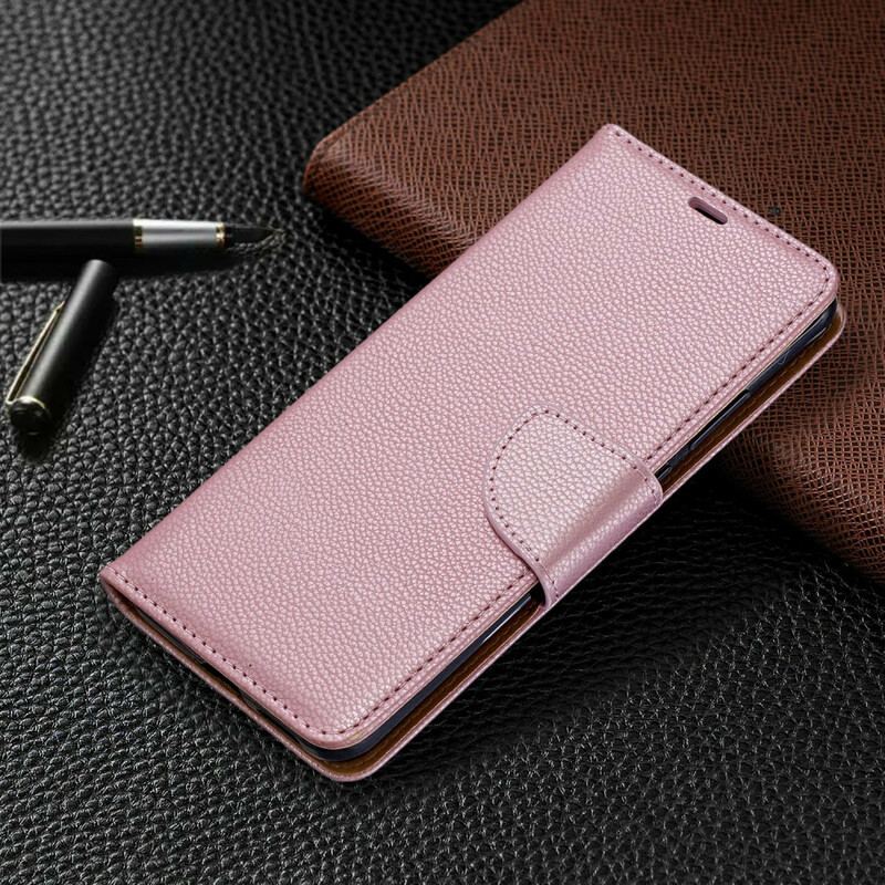 Capa Em Pele Para Huawei P40 Pro Flip Lichia Rabat Oblíqua