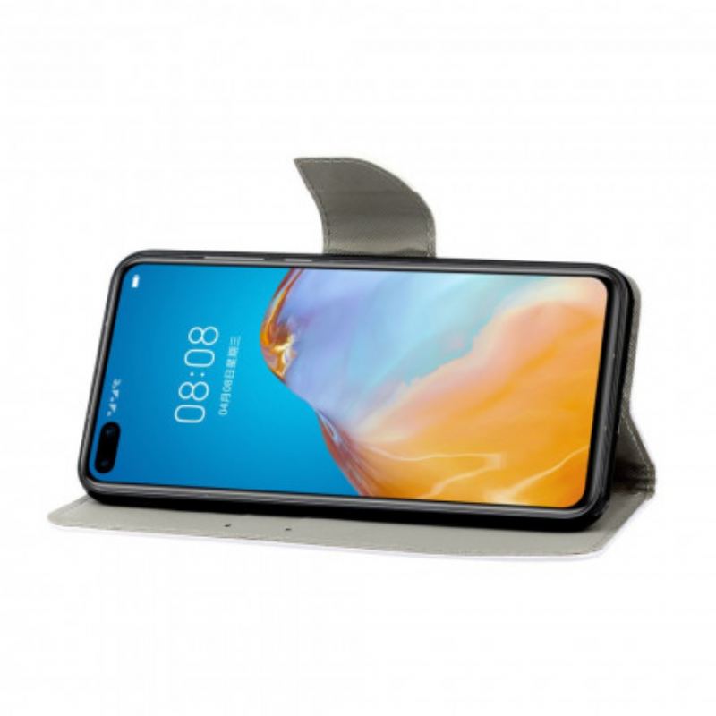 Capa Flip Para Huawei P40 Pro Mandalas De Patchwork Com Cordão
