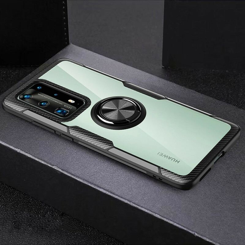 Capa Para Huawei P40 Pro Anel De Metal Premium Transparente