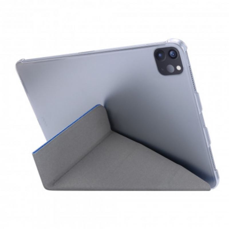 Capa De Celular Para iPad Pro 12.9" (2021) Couro Falso Textura De Seda