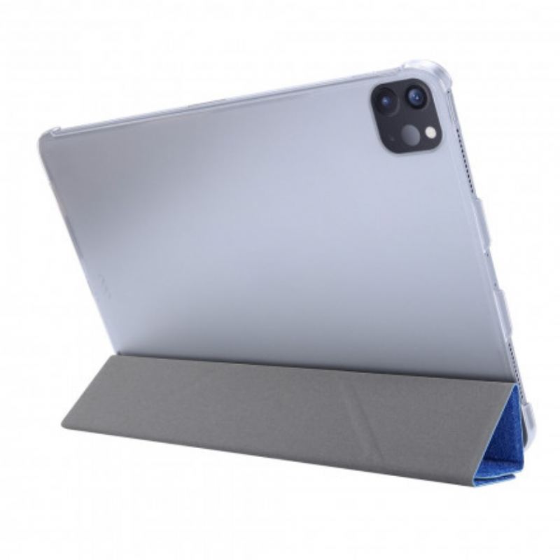 Capa De Celular Para iPad Pro 12.9" (2021) Couro Falso Textura De Seda