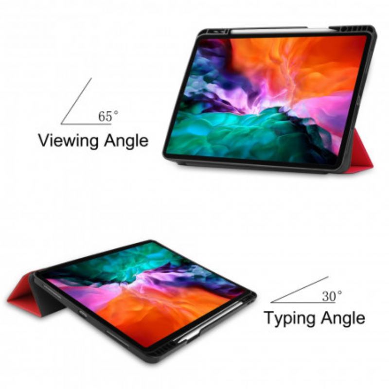 Capa De Celular Para iPad Pro 12.9" (2021) Porta-caneta Clássico Dobrável Em Três Partes