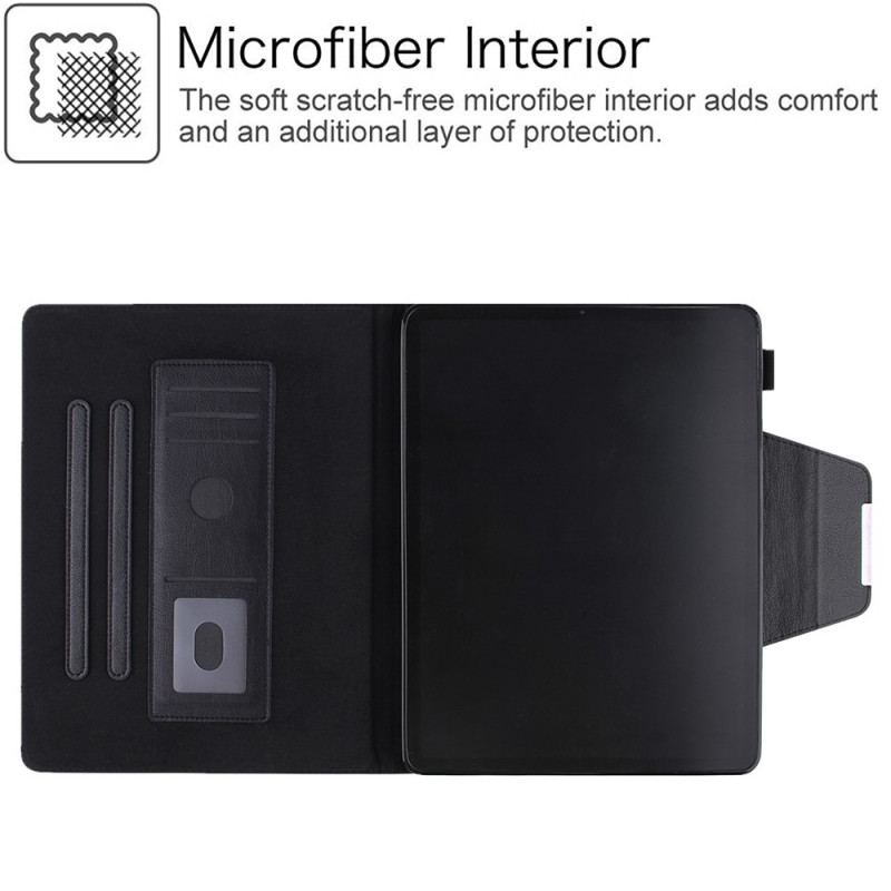 Capa Flip Para iPad Pro 12.9" (2021) Fecho De Prata De Couro Falso