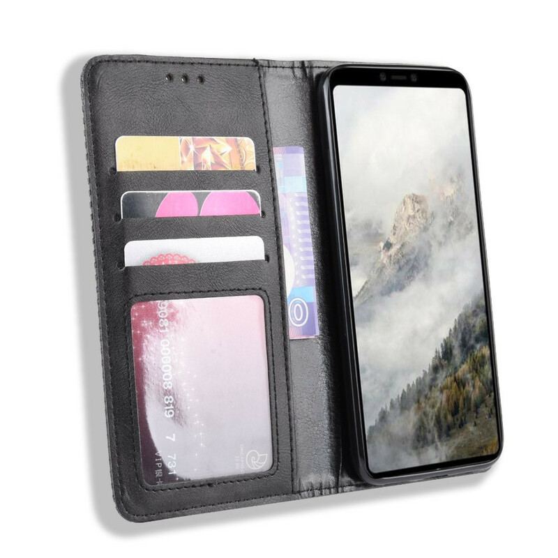Capa De Celular Para Google Pixel 4 Flip Efeito Couro Vintage Estilizado