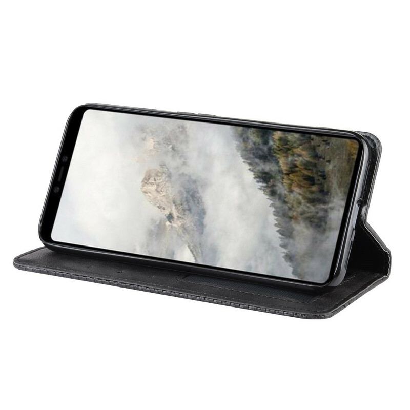 Capa De Celular Para Google Pixel 4 Flip Efeito Couro Vintage Estilizado