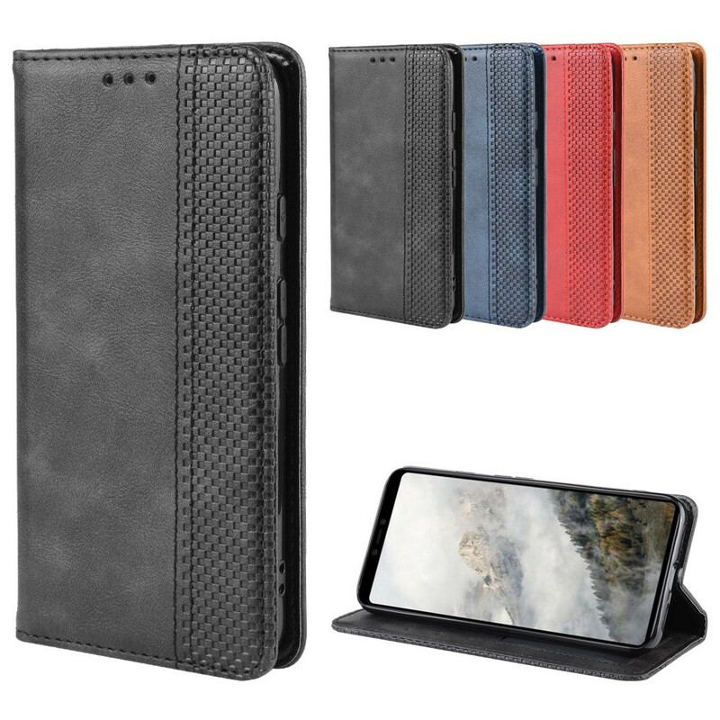 Capa De Celular Para Google Pixel 4 Flip Efeito Couro Vintage Estilizado