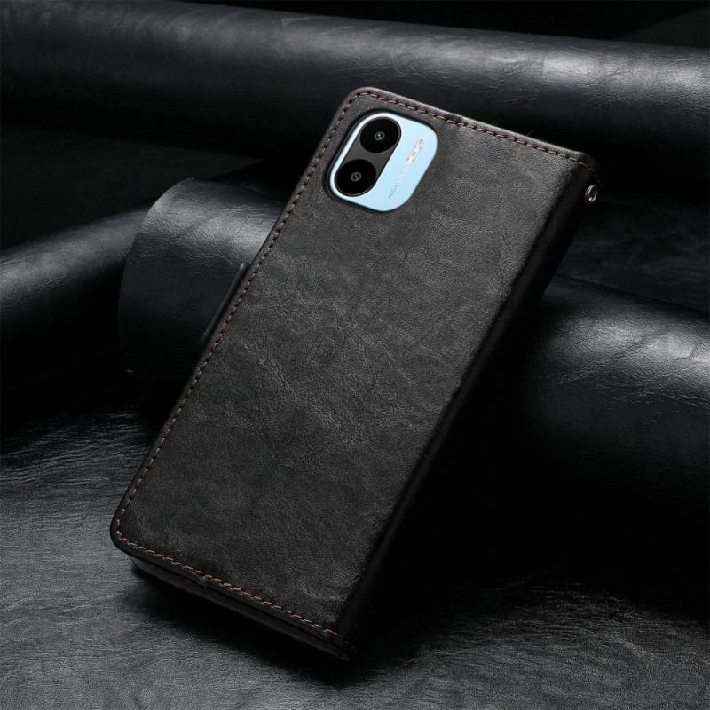 Capa De Couro Para Xiaomi Redmi A1 Fecho Duplo Bicolor