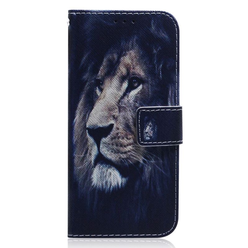 Capa De Couro Para Xiaomi Redmi A1 Leão Sonhador