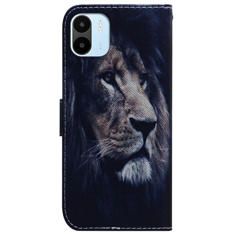 Capa De Couro Para Xiaomi Redmi A1 Leão Sonhador